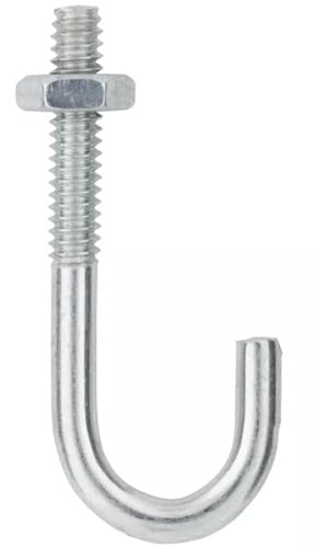 3/16' x 1-7/8', Zinc Plated Steel J Bolt with Hex Nut - Pack of (200)