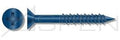 (1500pcs) 1/4 X 2-1/4 Phillips Flat Head Concrete Screws, Bulk/Wholesale Carton - Blue - Ships Free in USA