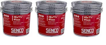 Senco 06A162P Duraspin# 6 by 1-5/8' Drywall to Wood Collated Screw (1, 000per Box) (3-(Pack))