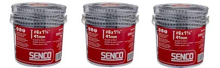 Senco 06A162P Duraspin# 6 by 1-5/8' Drywall to Wood Collated Screw (1, 000per Box) (3-(Pack))