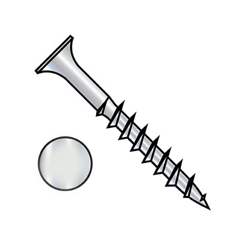 8-8X1 1/4 Square Drive Flat Head Nibs Deck Screw Type 17 2/3 Thread 18-8 Stainless Steel - ECS-0820DQF17188