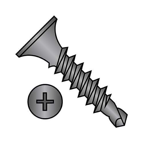 8-18X1 1/4 Phillips Bugle Head Full Thread Self Drilling Drywall Screw Black Phosphate - ECS-0820KPG