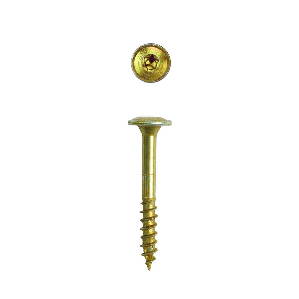 SPAX #8 x 1-1/4' Interior Wafer Head Cabinet Wood Screws Construction Torx T-Star Plus (Pack of 5/975 Total /195 EA Pack) Bit Included MDF Hardwood Low Profile