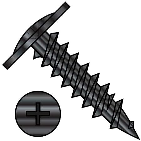 8X1 1/4 Phillips Modified Truss Head Fine Thread Drywall Screw Fully Threaded Black Oxide (Pack Qty 3,000) BC-0820YPMB by Shorpioen
