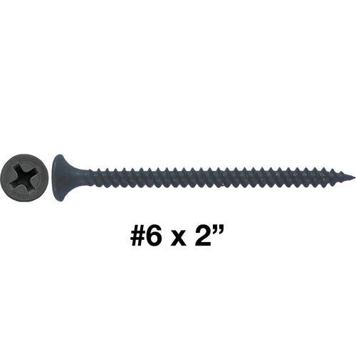 #6 x 2 Gray Phosphate - FINE Thread Drywall, Gypsum Board, Sheet Rock, Plasterboard Screws. CASE Qty 9 Boxes - 7,875 Screws