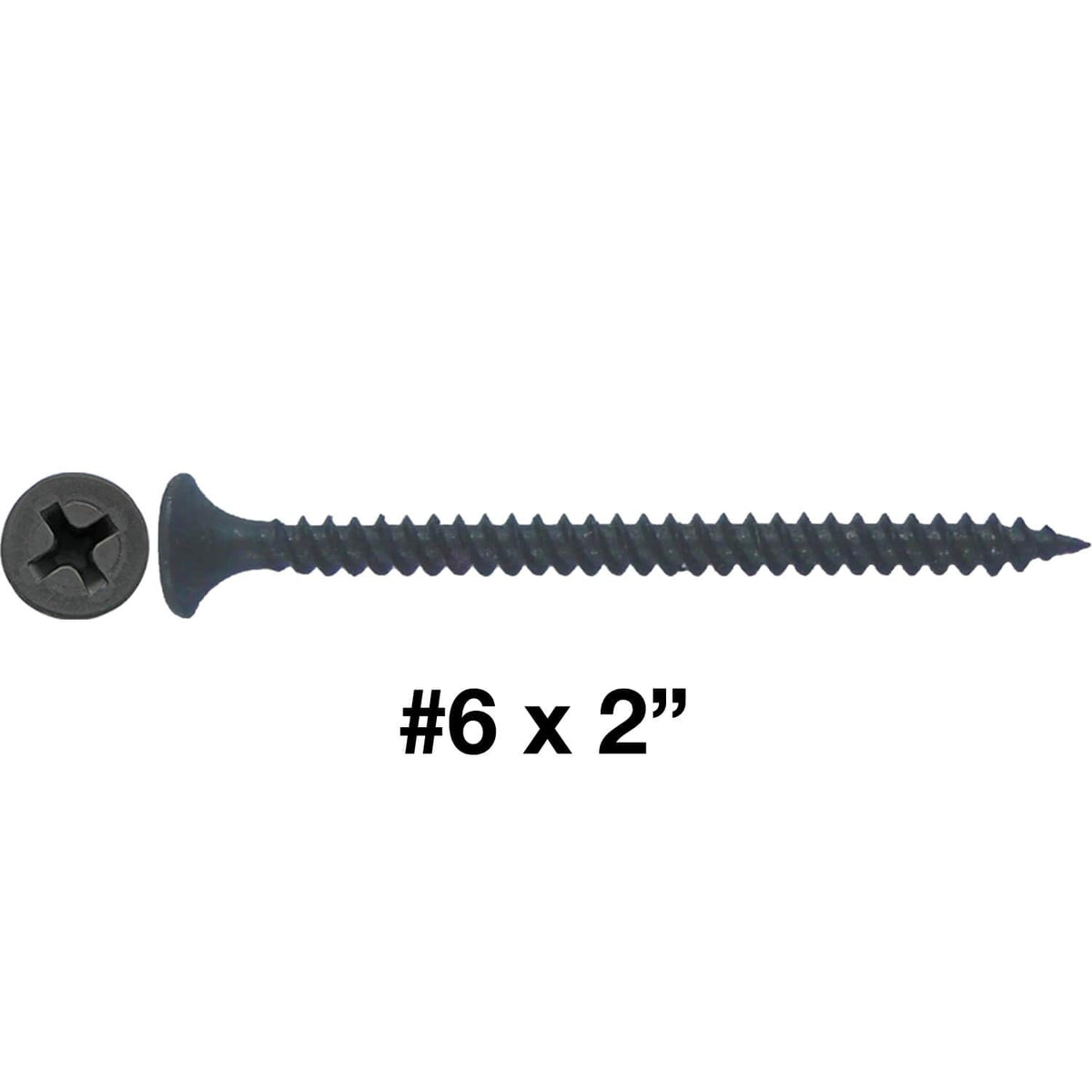 #6 x 2 Gray Phosphate - FINE Thread Drywall, Gypsum Board, Sheet Rock, Plasterboard Screws. CASE Qty 42 Boxes - 5,712 Screws