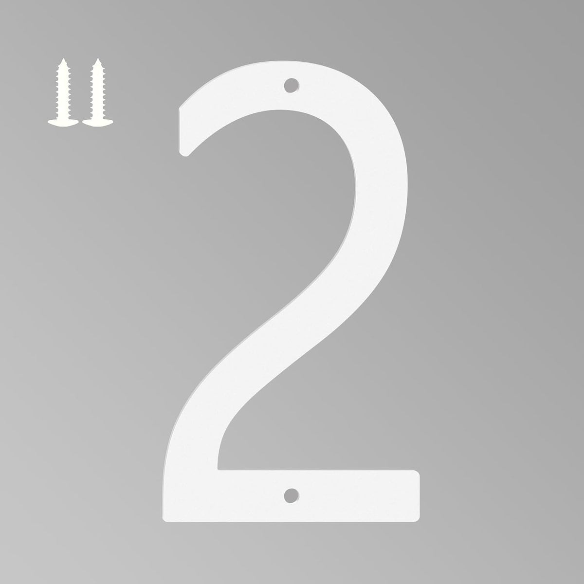 28 Inch White House Numbers for Outside, Metal Letters for Outdoor Signs, Anti-rust Aluminium House Address Letters for Front Door, Office, and Garden Decoration (Number 2)