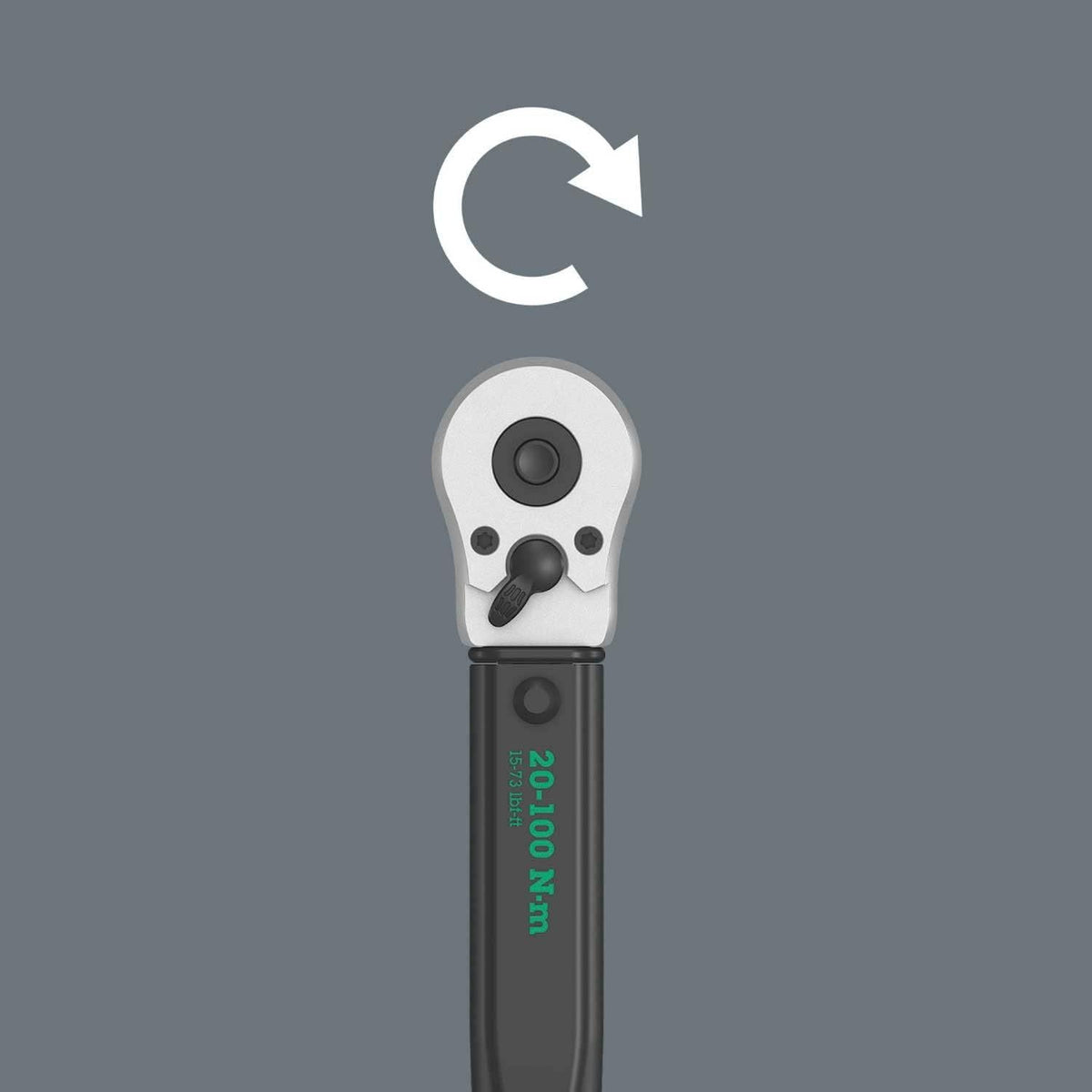 Wera - 5075611001 'Click-Torque B 2 torque wrench with reversible ratchet, 3/8'' x 20-100 Nm', black/green