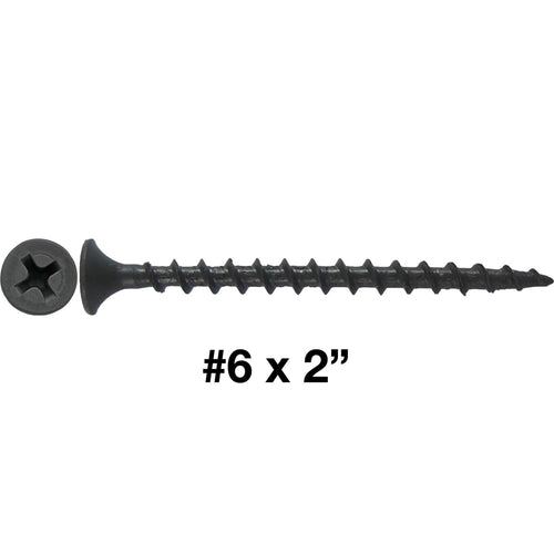 #6 x 2 COARSE Thread Gray Phosphate Drywall Screws, Drywall, Gypsum Board, Sheet Rock, Plasterboard Screws. CASE Qty 9 Boxes - 7,875 Screws