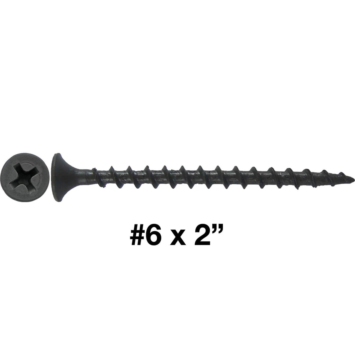 #6 x 2 COARSE Thread Gray Phosphate Drywall Screws, Drywall, Gypsum Board, Sheet Rock, Plasterboard Screws. CASE Qty 42 Boxes - 5,712 Screws