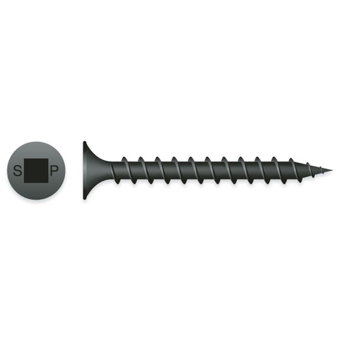 6 x 1 1/4 Square Bugle Coarse Drywall Screws Black Phosphate - Carton (8000)
