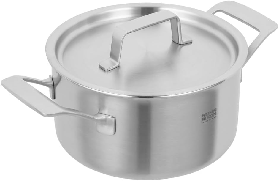KUHN RIKON Culinary Fiveply Casserole Pot, 18cm/2.5L Oven Proof Cooking Pan with Stainless Steel Lid. Induction Casserole Dishes. Dishwasher Safe Cookware Guarantee