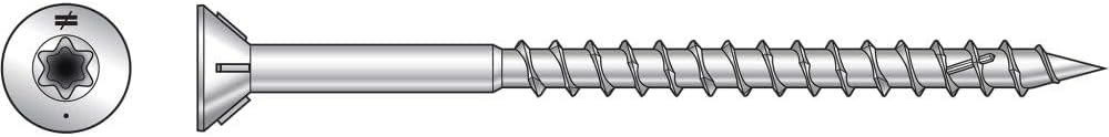 Simpson Strong-Tie SSDWP3S316 Deck-Drive DWP Wood Screw (Collated) - #10 x 3 in. T-25 6-Lobe, Flat Head, Type 316 Stainless Steel, Box Threads (1000-Qty)
