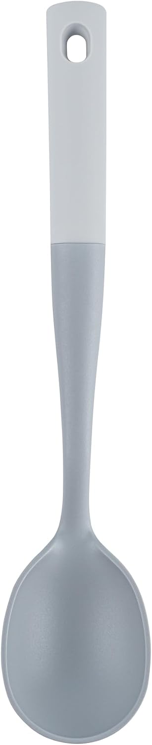 Restaurantware Silicone Utensil Set Pack of 10 Non-Slip Handle 6-Piece Nylon Kitchen Tool Set, Heat-Resistant Dishwasher-Friendly Cooking Accessories, Durable Gray and White Cooking Utensils