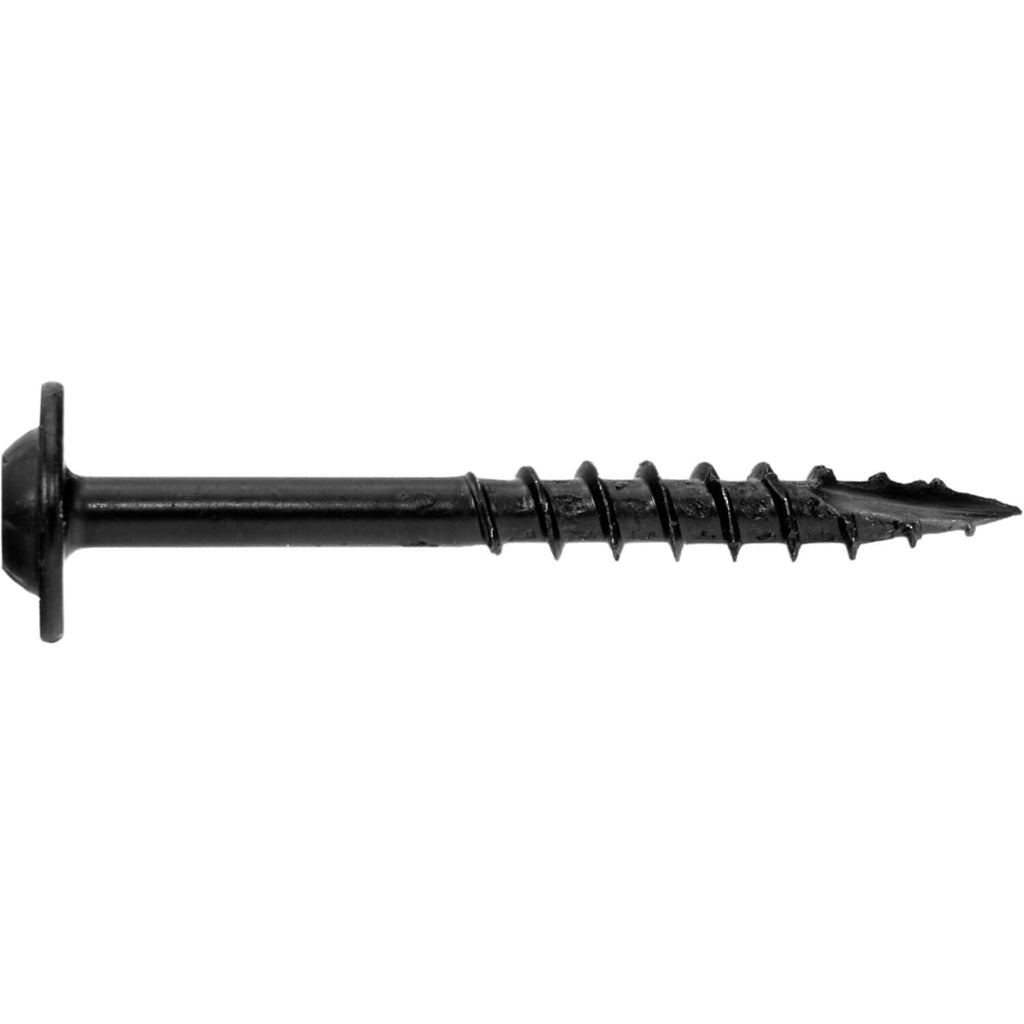8 x 1-5/8' Black Round Truss Head Multipurpose Exterior Coated Modified Cabinet Wood Screw - CASE Qty 42 Boxes 6,762 Screws