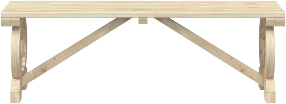 45.3 Inch Solid Wood Fir Patio Bench Outdoor Furniture with Backrest and Armrests for Garden Terrace Backyard Cozy Seating