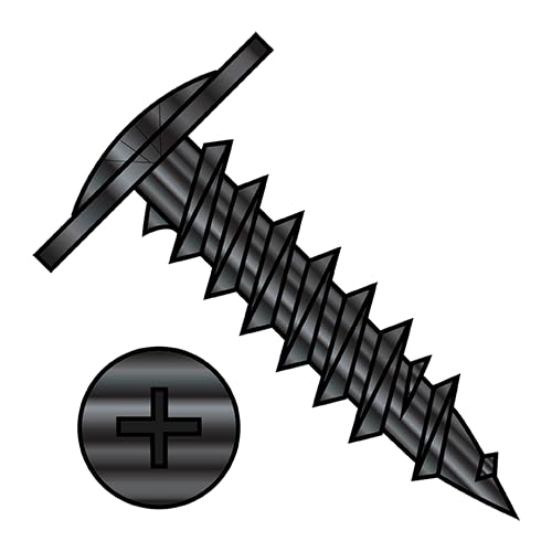#8 x 1 1/4' Fine Drywall Screws/Phillips/Modified Truss Head/Steel/Black Oxide / 3000 Pc. Carton