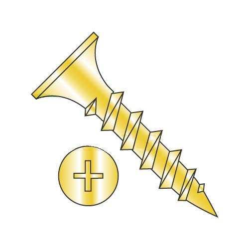 #6 x 2' Coarse Drywall Screws/Phillips/Bugle Head/Steel/Zinc Yellow (Carton: 3,500 pcs)