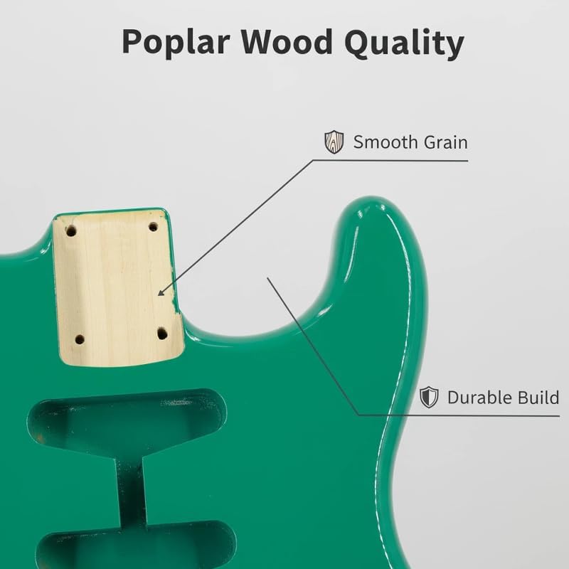 Electric Guitar Body Alder S-S-H Body for Fender Stratocaster Style Electric Guitar Unfinished Replacement Accessory DIY, Sunset Yellow，GSB25A (SSH02)