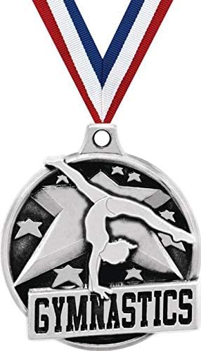 Crown Awards 1.5' Gymnastics Medal - Silver Gymnastics Award Medals
