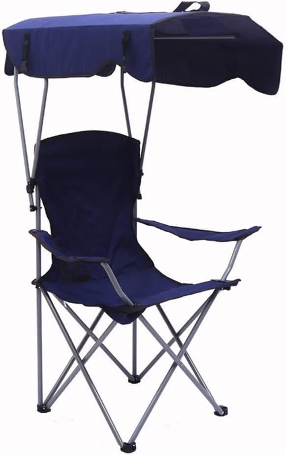 ESHINEDE Portable Folding Beach Chair with Canopy Umbrella Fishing Chair for Outdoor RestingLarge 3-Pack(Blue)