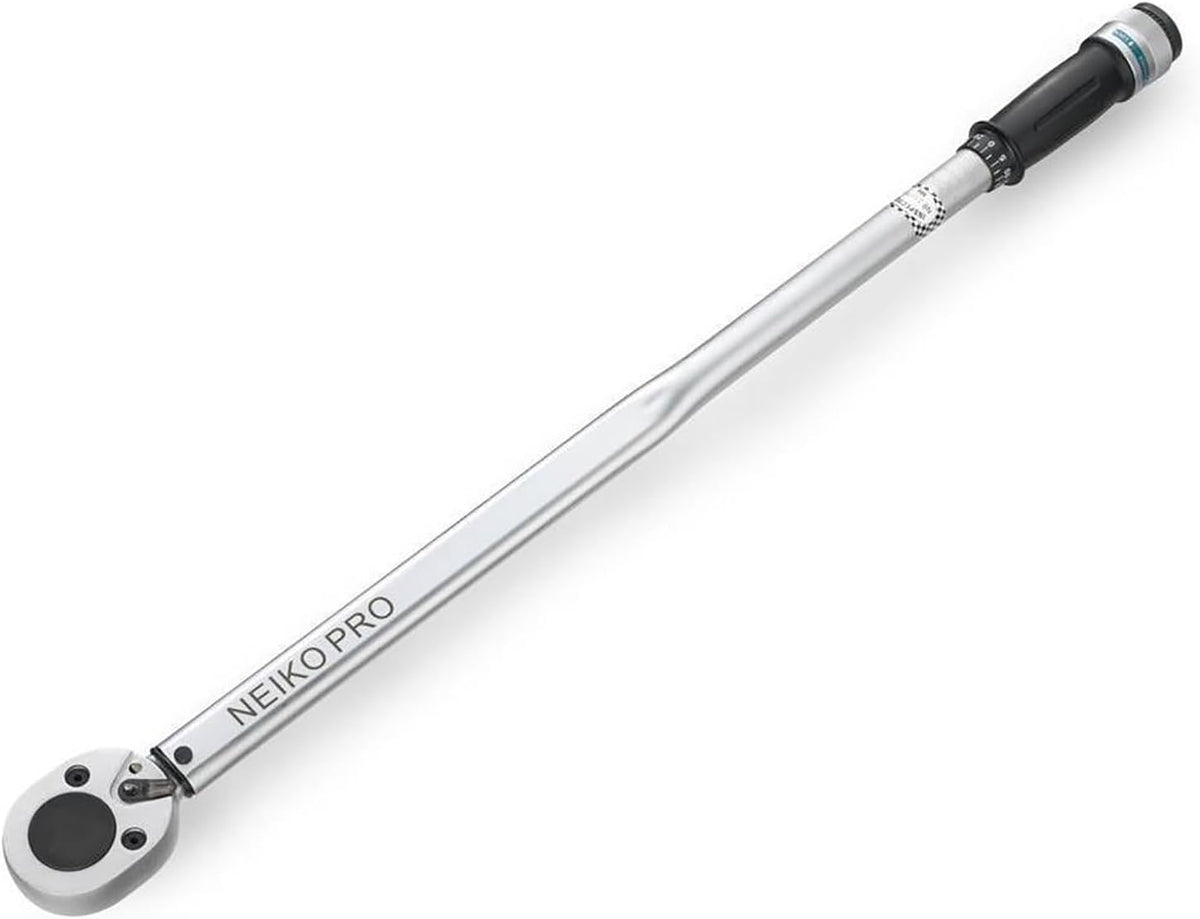 Neiko PRO 03711B 3/4' Torque Wrench, 3/4' Drive SAE, 50-300 Ft-Lb, 34' Length, Adjustable Click Torque Wrench, Chrome Vanadium Cr-V Steel