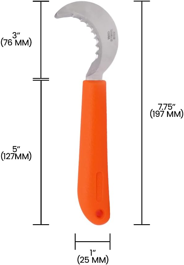 Zenport K101M Mini Harvest Utility Hook Knife, Grape and Melon, 2.5 Inch Stainless Steel Blade, Orange - 12 Pack