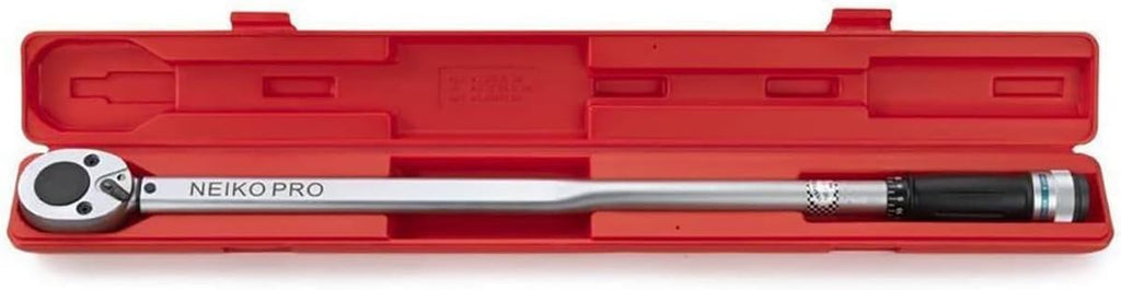 Neiko PRO 03711B 3/4' Torque Wrench, 3/4' Drive SAE, 50-300 Ft-Lb, 34' Length, Adjustable Click Torque Wrench, Chrome Vanadium Cr-V Steel
