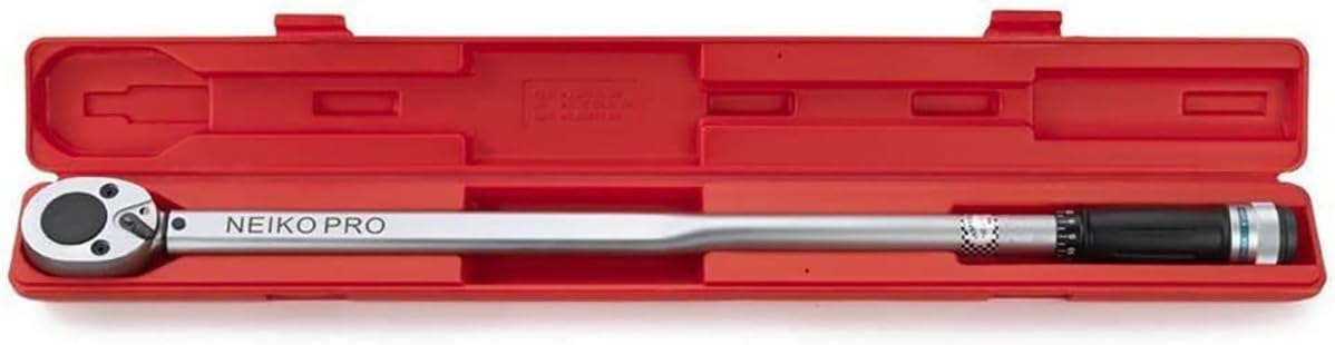 Neiko PRO 03711B 3/4' Torque Wrench, 3/4' Drive SAE, 50-300 Ft-Lb, 34' Length, Adjustable Click Torque Wrench, Chrome Vanadium Cr-V Steel