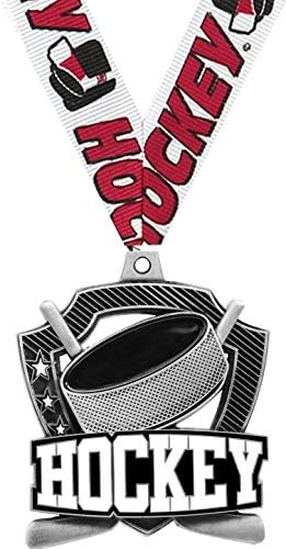 Hockey Medals - 2.25' Silver Hockey Team Medal Awards