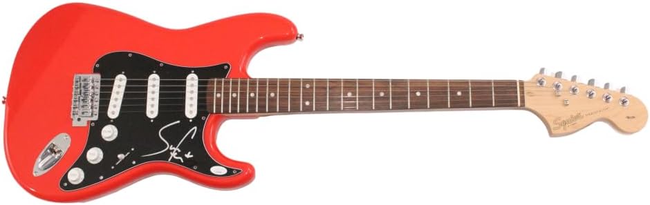 Sam Fender Signed Autograph Full Size Red Stratocaster Electric Guitar A with James Spence Authentication JSA COA - Hypersonic Missiles Seventeen Going Under Dead Boys