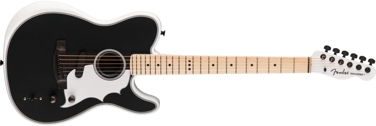 Fender Limited-edition Jack White Triplesonic Acoustasonic Telecaster - Blacktop Arctic White