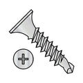 6-20X1 1/4 Phil Bugle Full Thread Self Drill Drywall Screw Zinc Bake 1,000 Hours Salt Spray - ECS-0620KPGHC