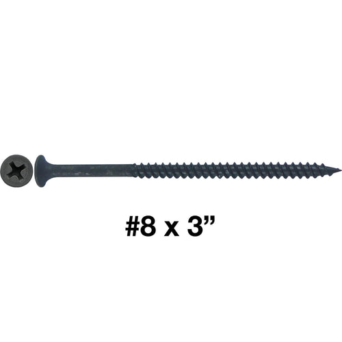 #8 x 3 Gray Phosphate - FINE Thread Drywall, Gypsum Board, Sheet Rock, Plasterboard Screws. CASE Qty 9 Boxes - 4,275 Screws