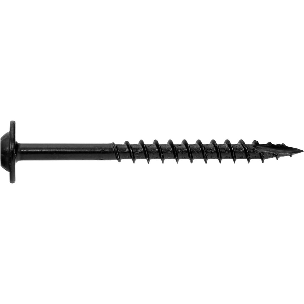 8 x 2 Black Round Truss Head Multipurpose Exterior Coated Modified Cabinet Wood Screw - CASE Qty 42 Boxes 5,292 Screws