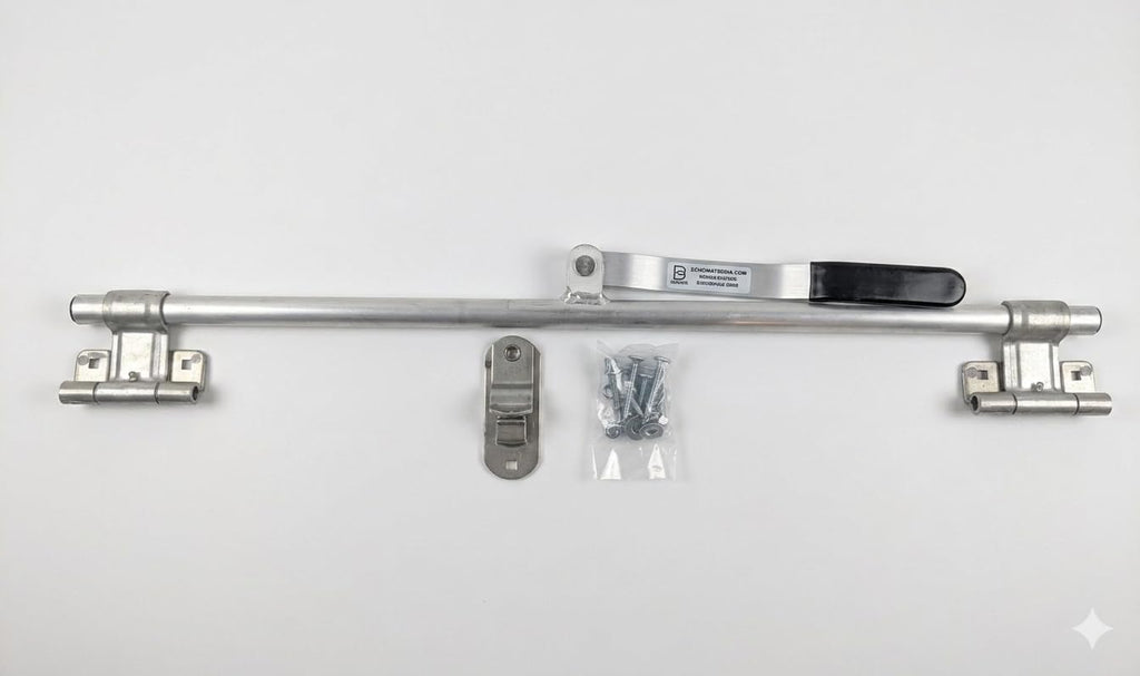 Trailer Door Cam Lock Latch Replacement Assembly 48″ Cam Lock for Cargo, Enclosed, Horse and Utility Trailers Aluminum- Two Hinged. SS Hasp| Hardware.Grease Zerks to Deter Corrosion.