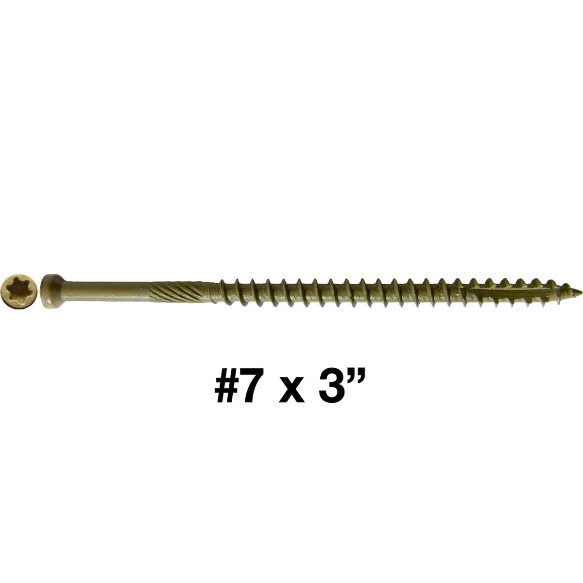 #7 x 3 Bronze Coated Tiny Finish Head Multipurpose Wood Screw - Torx/Star - ACQ Compatible 5 POUNDS CASE 5,310 Screws