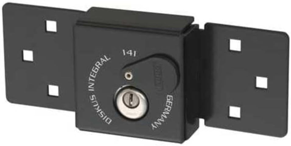 Abus Van Locks with Hasp, Keyed Alike, Hardened Steel Shackle 141/200 Black KA - 1 Each