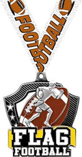 Flag Football Medals - 2.25' Silver Flag Football Team Medal Awards Prime