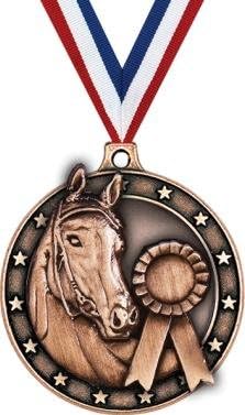 Crown Awards Horse Medals - 2' Bronze Horse Race Award Medals Prime