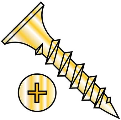 6X1 1/4 Phillips Recess Bugle Head Coarse Thread Drywall Screw Zinc Yellow (Pack Qty 8,000) BC-0620CPGY By Shorpioen