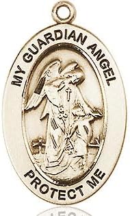 14kt Gold Filled Guardian Angel w/Child Medal.