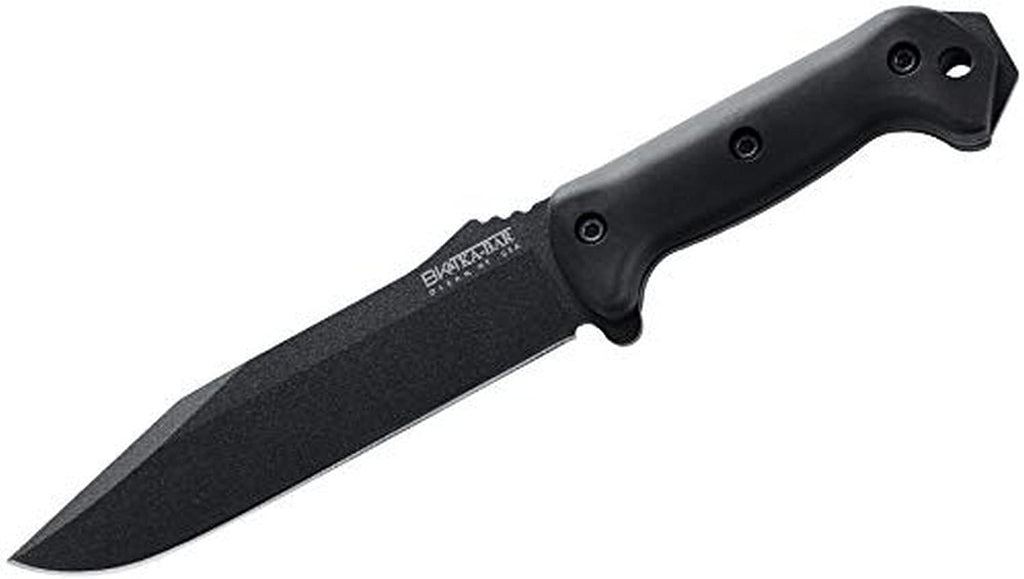 KA-BAR BK7 Becker Combat Utility Fixed Blade Knife 7' Clip Point 1095 Cro-Van Black Powder Coat Blade Zytel Handle Black