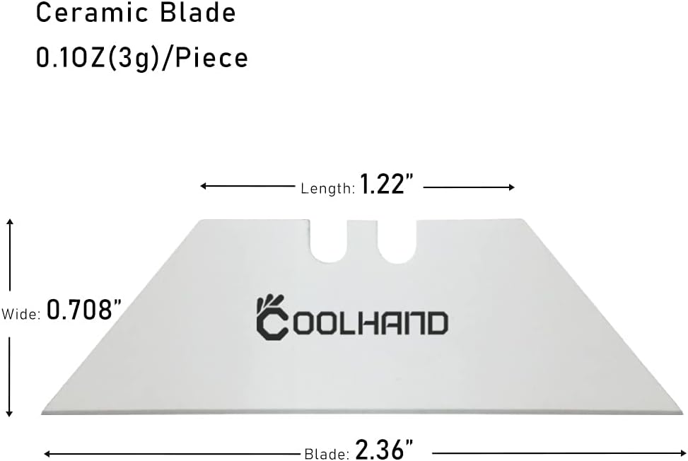 Cool Hand Zirconia Ceramic Utility Blade, Box Cutter Blade Knife, 90 Pcs per Pack, Stanley Knife Good Choice for Unwrapping Parcel Cutting Paper