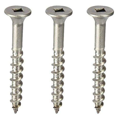 #10 x 2 Marine Grade Type 316 Stainless Steel Deck Screw Square Drive, Bugle Head (Quantity: 500) Type 17 Wood Cutting Point, 1-1/4' of Thread Length, #10 Screw Diameter, 2' Screw Length