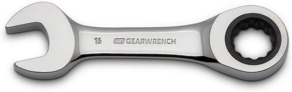 GEARWRENCH 10 Piece 12 Point Stubby Ratcheting Combination Wrench Metric Set | 9520D