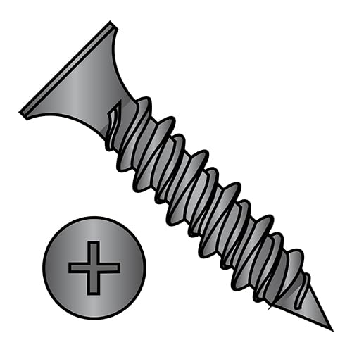 6-18X1 1/4 Phillips Bugle Head Hi Low Drywall Screw Black Phosphate - ECS-0620HPG