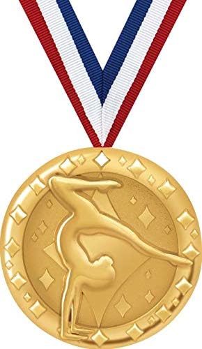 Gymnastics Medals - 2' Gold Gymnastics Team Medal Awards Prime