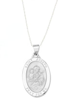 14k Yellow Gold and White Gold Polished Saint Joseph Oval Pendant Medal Necklaces