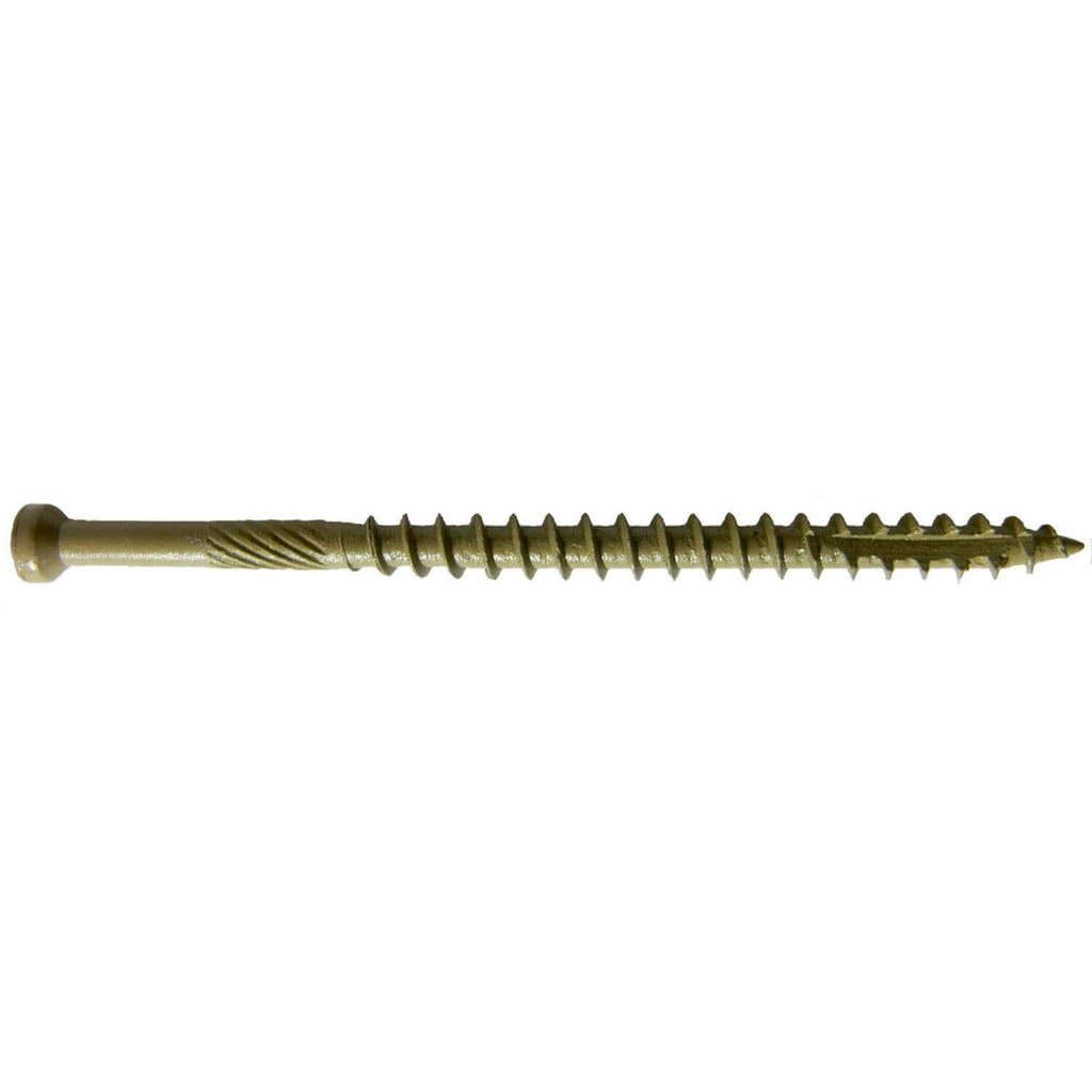 7 x 2-1/2' Bronze Coated Tiny Finish Head Multipurpose Wood Screw - Torx/Star - ACQ Compatible CASE Qty 42 Boxes 5,922 Screws